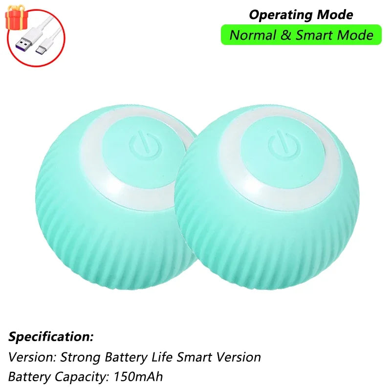 Dog Cat Interactive Ball Toy Automatic Rolling Ball Faux Tail Rechargeable Smart Pet Electric Toy Dog Cat Training Imitate Mouse