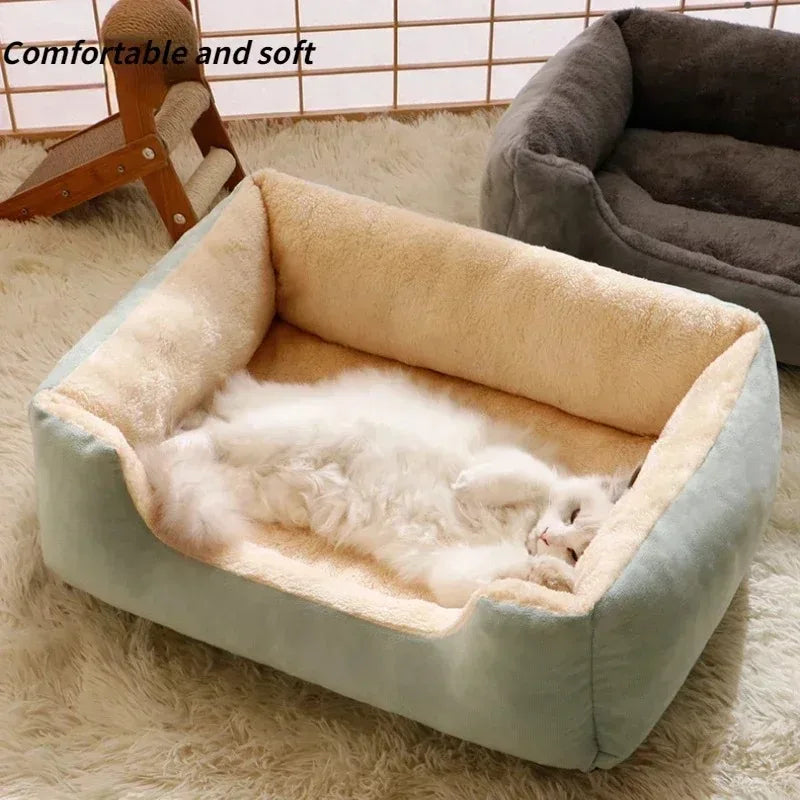 Cozy Winter Cat & Dog Bed — Soft Basket House